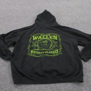 Morgan Wallen Hoodie Sweatshirt Adult XXL Whiskey Glasses Tour Concert Mens